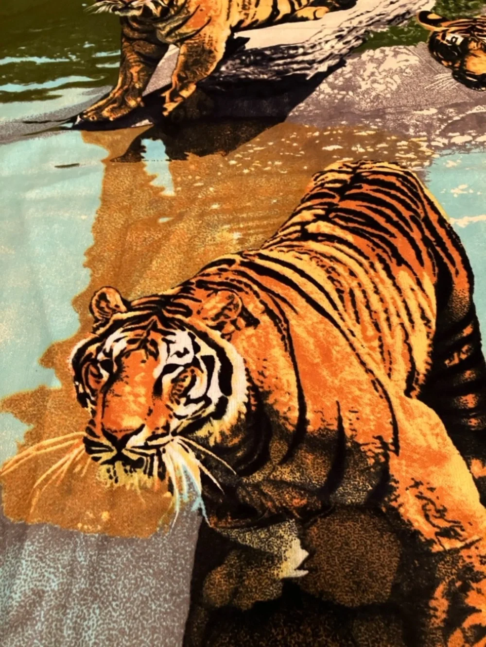 VTG 90s RT Brooklyn Tiger Tapestry 100% Cotton Made in Turkey 58x39